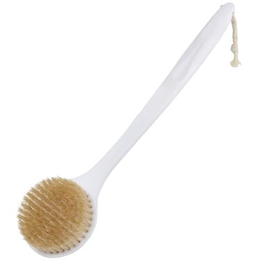 OWIIZI Back Scrubber for Shower with Natural Bristles Anti Slip Bath Brushes Long Handle Antiskid Shower Body Scrubber for Wet or Dry Exfoliating Back Scrub Deep Cleanse