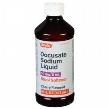 RUGBY LABORATORIES Rugby Docusate Sodium Cherry Flavored Liquid Stool Softener 50mg 5 ml 16 Fl Oz