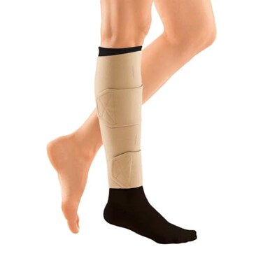 نظام CircAid Juxtalite للساقين، سهل الاستخدام، بمستوى ضغط قابل للتعديل، مناسب للرجال والنساء، لتحسين الدورة الدموية في الساقين، متوافق مع الجوارب المطاطية، متوسط ​​الطول