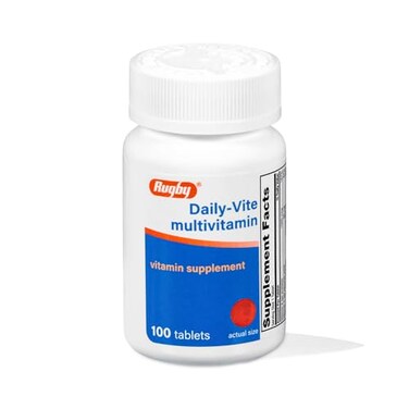 RUGBY LABORATORIES Rugby DailyVite Multivitamin Daily Vitamin Supplement 100 Tablets 1 Pack