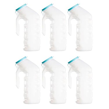 MaxiCare Urinals for Men with Translucent Lid 32 Oz Bottle 6 PackMale Urinal Bottles with Glow in The Dark Lid Durable and Reliable Practical Design for Camping Travel People 6 Pack 32 Fl Oz