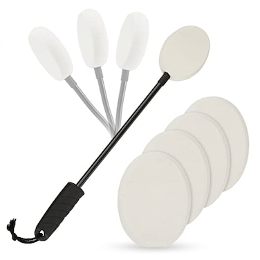 Vive Bendable Lotion Applicator for Your Back Easily Apply Sunscreen Self Tanner Moisturizer Cream to Feet Back Body Long Handled Shower Wand Brush for Women Men Reusable Washable