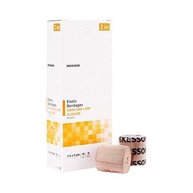 McKesson Elastic Bandage with Hook and Loop Closure LatexFree Compression Bandage 2 in x 5 yd 10 Count 1 Pack