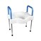 مقعد مرحاض مرتفع SP Ableware 9155 TallEtte بسطح جلوس وقاعدة عريضة للغاية، لون أبيض