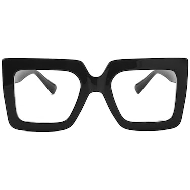 نظارات كورسان مربعة سوداء كبيرة الحجم للنساء والرجال، بإطار كبير لحجب الضوء الأزرق، نظارات عصرية سوداء لامعة