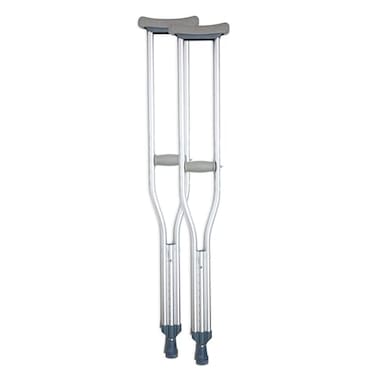 BodyMed Aluminum Crutches Tall Pair Adjustable Height 510 66 Lightweight Design Padded Underarm Cushions Hand Grips NonSlip Rubber Tips Supports Up to 300 Pounds