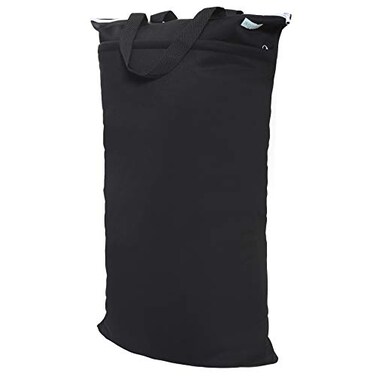 wegreeco Large Reusable Hanging Wet Dry Cloth Diaper Bag Black