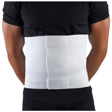 OTC Abdominal Binder 10Inch Chest and Rib Panel Support for Men and Women Elastic White 2XLarge