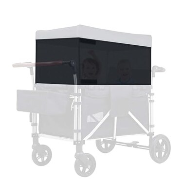 Waybas 4 Side Breathable Wagon Stroller Sunshade Net Canopy Adjustable Wagon Attachment Cover Canopy Universal Wagon Accessories for W2 W4 Wagon Stroller Camping Picnic Prevent UV Dust Mosquito 102 13