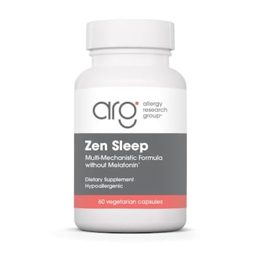 مجموعة أبحاث الحساسية ARG Zen Sleep تدعم الاسترخاء وأنماط النوم الطبيعية، خالية من الميلاتونين، تحتوي على إل-ثيانين، غابا، و5-هيدروكسي تريبتوفان. تركيبة نباتية مضادة للحساسية. 30 حصة، 60 كبسولة.