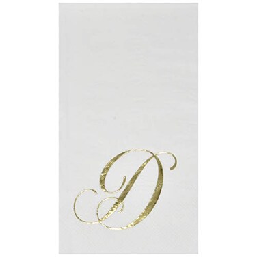 Gift Boutique D Monogram Guest Napkins 100 Pack Initial Letter Personalized Napkins Paper Disposable Bathroom Towels Wedding Party Table Decor Supplies