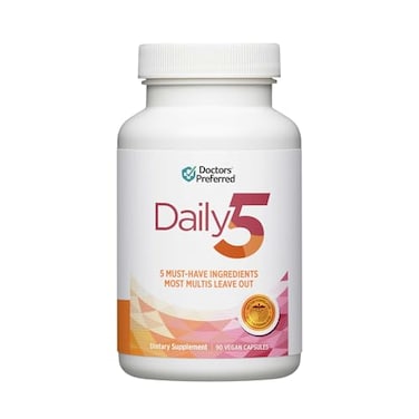 فيتامينات متعددة Daily5 المفضلة لدى الأطباء للنساء والرجال، مكونات مثبتة سريريًا، لصحة القلب والمفاصل والدورة الدموية، 90 كبسولة نباتية