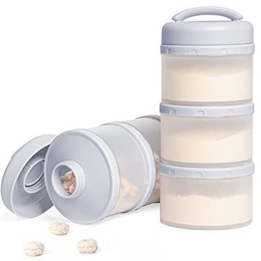 Termichy Stackable Formula Dispenser Portable Milk Powder Container 2 Pack Grey