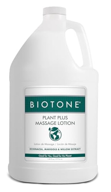BIOTONE Plant Plus Massage Lotion EcoConscious EarthLoving Oils PlantBased Ingredients Kind to the Planet Versatile for All Modalities Customizable Smooth Silky Optimum Glide 128 OZ