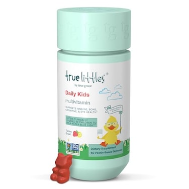 True Grace True Littles Daily Kids Multi 60 Pectin Gummies Immune Cognitive Bone Eye Support Clinically Studied Lutemax Kids Lutein Vitamin D3 K2 Allergen Free Vegan 60 Servings