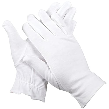ForPro Professional Collection Premium Cotton Gloves 7 Pairs White for Moisturizing Hands Overnight Inspection Cloth Quality Eczema Dry Sensitive Skin Spa Therapy Elastic Wristband