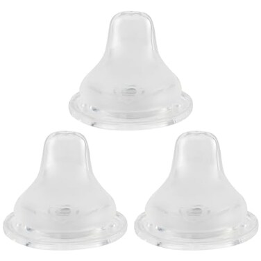 XUNICUTE Sippy Cup Nipples for Mam Baby Bottles Soft 100 Silicone Sippy Spout Nipples Variable Flow 6m 3 Count