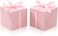 COTOPHER 60pcs Wedding Favor Boxes Paper Gift Boxes 3x3x3 Inches Small Gift Boxes with Ribbons Small Boxes for Gifts Crafting Cupcake Candy Bridesmaid Proposal Boxes