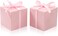 COTOPHER 60pcs Wedding Favor Boxes Paper Gift Boxes 3x3x3 Inches Small Gift Boxes with Ribbons Small Boxes for Gifts Crafting Cupcake Candy Bridesmaid Proposal Boxes