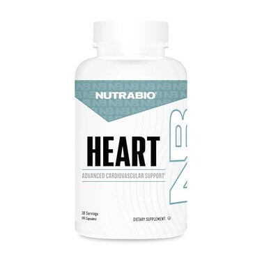 NutraBio Heart Heart Health Supplements Cardiovascular Supplement Cholesterol Circulatory Healthy Blood Pressure Support 90 Capsules