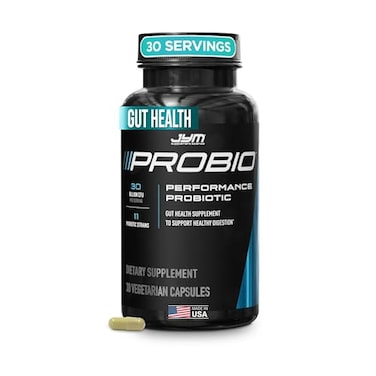 مكمل غذائي JYM ProBio، مكمل بروبيوتيك، 11 سلالة، 5 مليارات وحدة تشكيل مستعمرة، 30 كبسولة نباتية