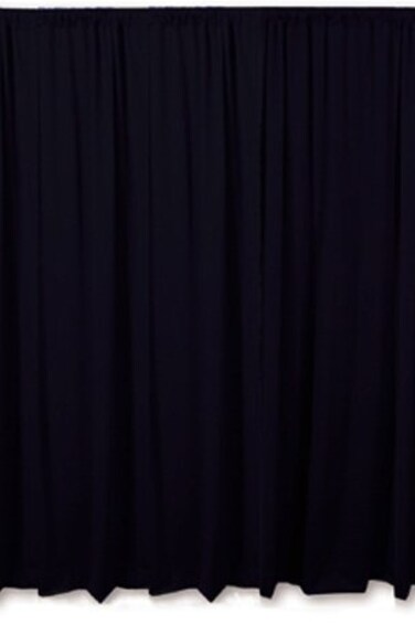 OnlineEEI 8 Ft Premier Drape Panel for Use with Pipe and Drape System 95 x 60 4 Rod Pockets Black Premier Drape Included