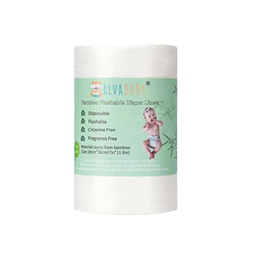 ALVABABY Diaper Liner for Baby Cloth Diapers 118x71 Inch Natural Soft Disposable Diaper Liners Fragrance Free Chlorine Free 100 Sheets