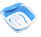 HoMedics Compact Pro Spa Collapsible Footbath with Heat Maintenance Vibration Massage ACUNode Surface Improves Circulation Soothe Tired Muscles Tub for Easy Storage Blue and White