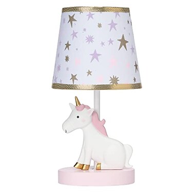 مصباح يونيكورن قوس قزح من Bedtime Originals مع غطاء ومصباح