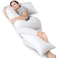 Cheer Collection L Shaped Body Pillow Down Alternative Full Body Pillow for Side Sleeper Pregnancy Neck and Shoulder Support Zippered Cover