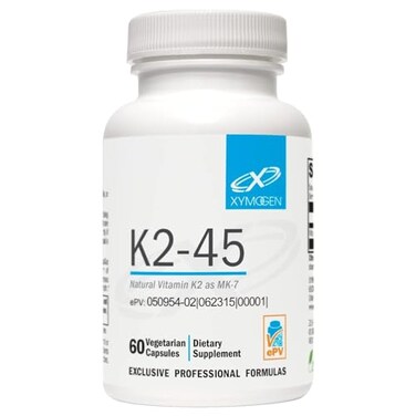 زيموجين K245 لدعم صحة العظام والقلب والأوعية الدموية، 45 ميكروغرام من فيتامين K2، فيتامين K مشتق من الناتو، متوفر بيولوجيًا، نباتي، خالٍ من الغلوتين، غير معدل وراثيًا، 60 كبسولة