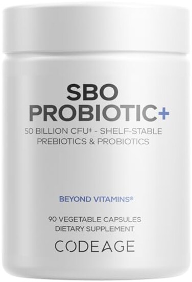 Codeage SBO Probiotics 50 Billion CFUs Per Serving Multi Strain Soil Based Organisms Blend and Organic Fermented Botanical Blend ShelfStable 90 Capsules