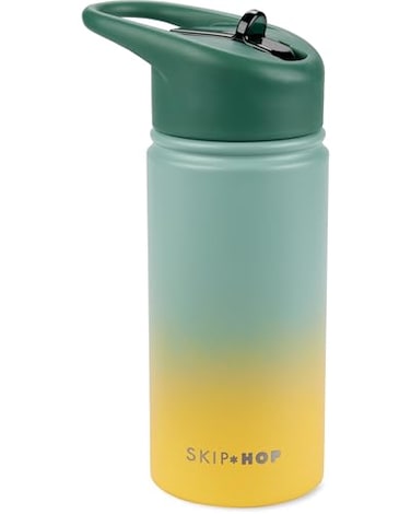 Skip Hop Insulated Stainless Steel Kids Water Bottle with Straw Holds 152 oz BPA Free Wander Ombr Green