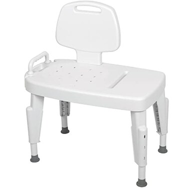DMI ToolFree Universal Transfer Bench for Bathtubs Showers 350lb Weight Capacity Adjustable Legs Secure Handles FSA HSA Eligible