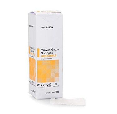McKesson Medi Pak 2X2 Gauze Sponge 8Ply 100 Cotton Nonsterile Non Adherent Pack of 200