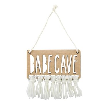 Stephan Baby Hanging Beechwood Nursery Sign Available in 4 Designs Babe CAVE