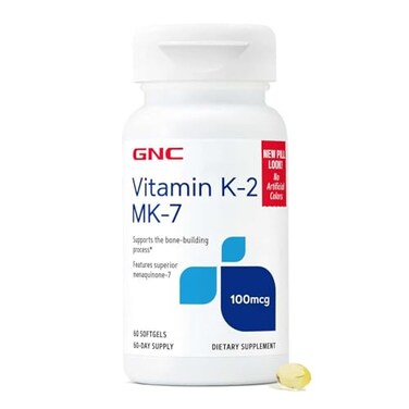 GNC Vitamin K2 100mcg Supports BoneBuilding Process 60 Softgels