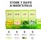 Sukuos Extra Large 7 Day Pill Organizer Easy to Open Weekly Pill Box Daily Medicine Case with Clear Lid Silkscreen Printed Vitamin Holder for Fish Oils or Supplements Green