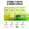 Sukuos Extra Large 7 Day Pill Organizer Easy to Open Weekly Pill Box Daily Medicine Case with Clear Lid Silkscreen Printed Vitamin Holder for Fish Oils or Supplements Green