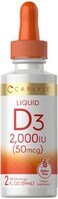 Carlyle Vitamin D3 Liquid Drops 2000 IU 50 mcg 2 fl oz