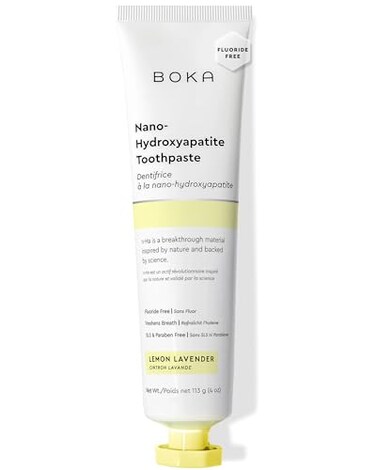 Boka Fluoride Free Toothpaste Nano Hydroxyapatite Toothpaste Appropriate for Sensitive Teeth for Adult Oral Care Lemon Lavender Flavor 4 Fl Oz 1Pk