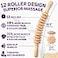 COZLOW Wooden Massage Roller Stick 12 Rollers Curved Wood Therapy Massage Tool for Body Sculpting Fascia Release Lymphatic Drainage Maderotherapy Helps Reduce Cellulite Appearance