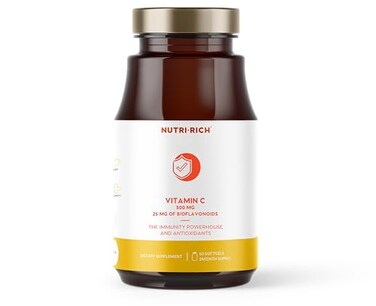 Nutri-Rich NutriRich Vitamin C Supplement 500mg with 25mg Bioflavonoids Ascorbic AcidImmune Antioxidant Support No Soy GlutenFree No Additives Bioavailable Ingredients ThirdParty Tested 60 Softgels