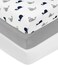 American Baby Company 3 Pack Fitted Crib Sheets 52x28NavyWhaleGrayWhite