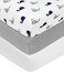 American Baby Company 3 Pack Fitted Crib Sheets 52x28NavyWhaleGrayWhite