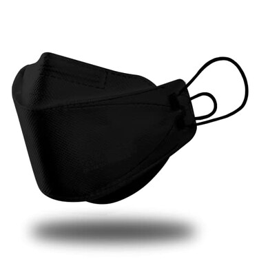 BOTN 10Pcs Large Black KF94 Protective and Safety Face Mask for Adult 4Layer Filter and 3D Design Adjustable Strap Premium Quality and Made in Korea