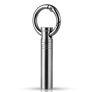 TISUR Titanium Keychain Pill Holder Waterproof Small Single Pill Case