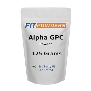 FitPowders Alpha GPC Powder Supplement AlphaGPC Choline Powder with Scoop 125 Grams