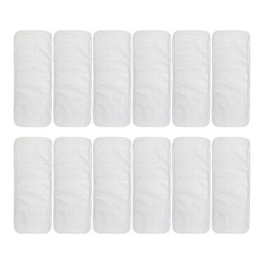 ALVABABY 12pcs Microfiber InsertsSoft Cloth Diaper Liner3Layer Absorbent InsertsReusable for Baby Cloth Diapers 12T