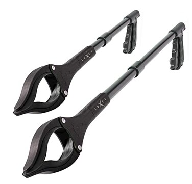 Luxet Grabber Reacher Tool 2 Pack Latest Version Long 1932 Inch Foldable Pick Up Stick Strong Grip Magnetic Tip Lightweight Trash Picker Claw Reacher Grabber Tool for Elderly Reaching Black